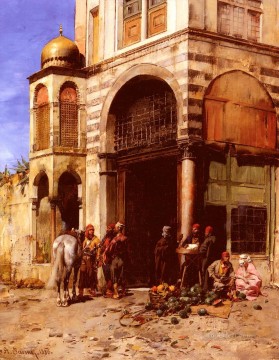 Árabe Painting - Pasini Albert El Fruitmarket clásico árabe